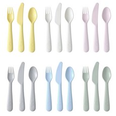 이케아 식기도구 18P 포크 나이프 스푼 커트러리 유아 어린이 플라스틱 식기 캠핑 요거트 간식 디저트, 1개
