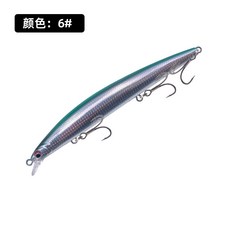 仿真魚餌 浮水米諾 三鉤遠投 翹嘴鱸魚 鳡魚 路亞假餌 硬餌, 6# 青背,20g, 1個
