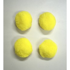 노랑 칼라솜 폼폼이 솜공 단색 50mm, 4개