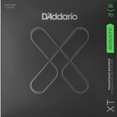 D'Addario XT 木吉他弦 Baritone 吉他弦 磷青銅 16-70，音色溫暖豐富，持久耐用, 1套