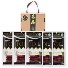 한우 명품 프리미엄 육포선물세트 육포명인 국산 소고기육포 간식 소풍 골프간식 나들이 간식 선물, 30g, 5개