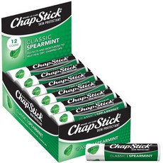 ChapStick 립 케어 클래식 스트로베리 12개입 - 벌크 립밤 프루티 앤 스위트 각 4.3g(0.15온스), 12 Count (Pack of 1), Spearmint