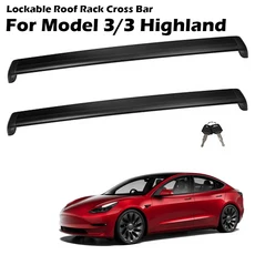 Tesla Model Y Juniper 3 Highland - 헤비 듀티 알루미늄 루프 랙 액세서리 용 잠금 가능 크로스 바, 02 for Model 3 17-24