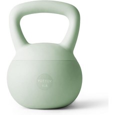 가죽 손잡이가 달린 YOTTOY 소프트 케틀벨 u2013 미끄럼 방지 땀 흡수 그립 근력 운동용 홈 짐 웨이트 여성 및 남성용 안전한 네오프렌, Green, 10 LB