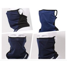 G. Winner 高透氣防曬掛耳涼感面罩，運動防曬面罩，透氣涼感面罩，掛耳設計，抗UV面罩, 深藍, 1個