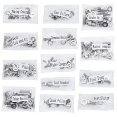 PQY-Chevy SBC 용 작은 스테인레스 블록 265 283 302 엔진 육각 볼트 400 Pcs 및 PQY-EMK01