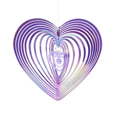 하트 바람 스피너 매달린 장식품 조류 억제 포수 회전 차임 홈 가든 야외 장식, [08] purple heart