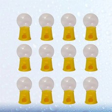 12 Pcs 기계 캔디 디스펜서 Gumball Minicatcher 껌 버블 를위한 자동 판매기 그래버 클로 너트 회전식 파티 은행, 노란색