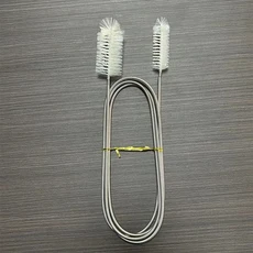 90/155/200cm 수족관 청소 브러시 스테인레스 스틸 파이프 청소 브러시 더블 엔드 호스 수족관 탱크 클리너 액세서리, WHITE_90cm, 1개