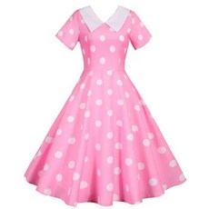 복고풍원피스 땡땡이 원피스 공연 의상 민소매 무대 연극, 13