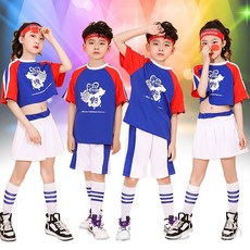 臺灣熱銷 六一兒童街舞套裝潮男童爵士舞嘻哈演出服女童拉拉隊錶演服裝夏季