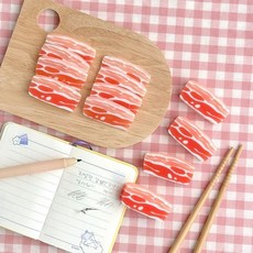 일정문구 명품 삼겹살 지우개 1개 잘 지워지는 음식 모양 모형 지우개