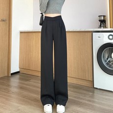 투니스 여성 하이 웨이스트 슬림핏 긴 바지