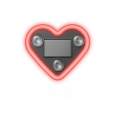 하트모양 자동차 태양광 장식 LED 경고등 창문 뒷유리용 무드등 감성 인테리어 조명 3_레드 하나, 28mm, 1개