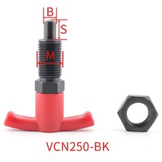 Veich Factory Outlet 플라스틱 스프링 플런저 핸들 개폐식 장착 인덱싱, 03 VCN250-BK, 02 M10-5-8, 01 red