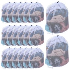 PercyEffie 20피스 하이엔드 Wi‑Fi 시스템 세탁 디자이너 백 벌크 드로스트링 포함 50.8 x 61cm(20 24인치) 걸이식 튼튼한 미디엄 드라이 클리닝 세탁기