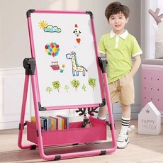 화이트보드 이동식 접이식 스탠드 보드판 자석판 거치대 학원 게시판, 코랄핑크 48x53cm