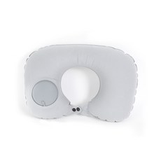 充氣頸枕 旅行用頸枕 護頸枕 飛機枕 午睡枕 輕巧便攜 舒適支撐 可調節鬆緊帶, U型枕-灰色, 1個