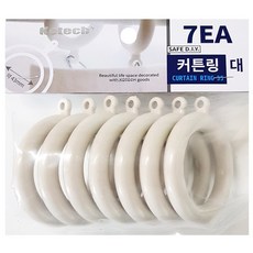 코텍 커튼링 7입 대 (내경43mm PP 커튼봉 브라켓 부속 K-1408), K-1408아이보리