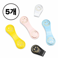 Dewit 머니클립 겸용 자석클립 골프 햇클립 볼마커 홀더 5종 모두, 5개, 노랑+검정+흰색+분홍+하늘색