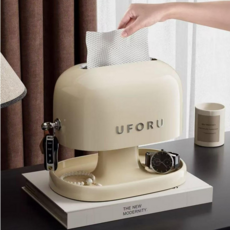 다용도 티슈함 감성 가득 디자인과 실용성 겸비 티슈박스 모던 티슈함, 아이보리