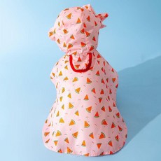 可牽引狗狗雨衣 中小型犬適用, 粉色西瓜 雨披, 1個