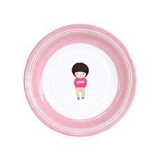 피플스파티 파티접시 죠이죠이 18cm, 핑크, 2개, 18개
