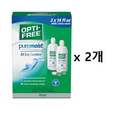 OPTI-FREE 옵티프리 퓨어 모이스트 다용도 렌즈 세척액 420ml 2개입 2세트(총 4병), 2세트