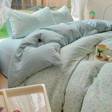 순면 침대 이불세트 싱글 침대 커버 코튼 베개 포함 침구세트 북유럽 고급 인테리어