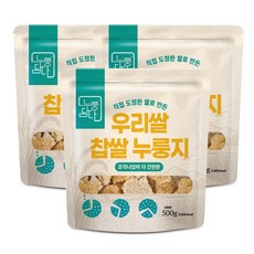 누룽담다 직접 도정한 쌀로 만든 우리쌀 찹쌀 누룽지 500g, 3개