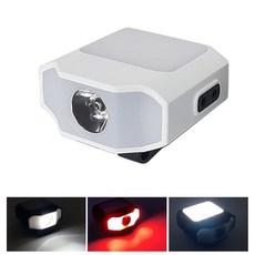 GJ-3가지 기능 LED 센서형 캡라이트&헤드랜턴 텐트걸이등, 화이트, 1개