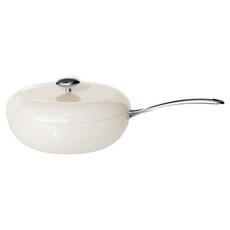 벨로산 조약돌 초경량 티타늄 편수 냄비, 1개, 아이보리 + 실버, 32cm