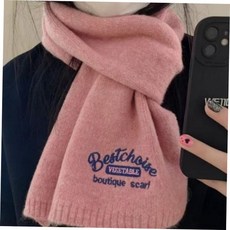 마니포근 면머플러 목도 니트 자수 심플 워머 스카프 공용 머플러 목도리 남녀