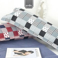 [에르데] 코튼 성조기 30x70 베개커버 / 순면 미국기 긴베개 / 유아동용 어린이 베개커버 무릎베개, 솜미포함, 그레이&블랙