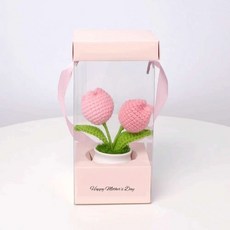 손뜨개꽃길의 뜨개질 꽃 화분 꽃다발 인테리어소품 방꾸미기 집들이선물행운이네니트 카네이션 플라워, 1개, 핑크색