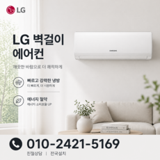 LG 벽걸이 에어컨 6평 인버터 가정용 원룸 냉방 기본형 상담후설치 SQ06EZ1WBS 민트에어컨, 일반배관형, 6평 가정용 상담후설치