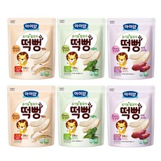 일동후디스 아이얌 유기농 쌀과자 떡뻥 3종 x 2p 세트, 백미맛, 자색고구마맛, 시금치맛, 1세트