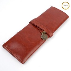 GOLDMEME 롤필통 펜파우치, 1개, 갈색color