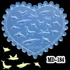 네일 템플릿 1pc MD147190 바다 쉘 불가사리 해마 꽃 백합 튤립 3D 아크릴 몰드 아트 장식 DIY 실리콘, 옵션38) MD-184, 1개