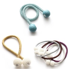 커텐 끈 커튼 묶기 타이벡 후사 고리 자석형 마그네틱 집게 진주 볼 SSG-918, 솔리드 볼 커튼끈_스카이블루, 1개