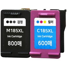 (800매 특대용량 세트) INK-M185 잉크 INK-C185 호환 SL-J1680 J1683 J1685 SL-J1780W J1780DW J1785W M185XL C185XL, 대용량 호환잉크세트 [검정+컬러], 1개