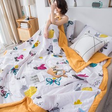 하이불 에어컨 이불 워싱 면 하이불 예이불 얇은 이불 속