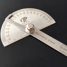 華騰工具180度萬能角度尺測量角度量角器，木工分度規碳鋼角度規尺，精準角度測量工具, 1個, 0-100mm