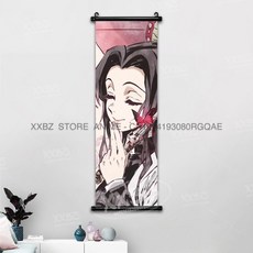 귀멸의칼날 아크릴스탠드 귀칼 장식 스크롤 그림 Kamado Tanjirou Tomioka Giyuu 홈 Kochou Shinobu 캔버스 포스터 선물, [00] 25x75cm(10x30inch), [22] gmzr25-18