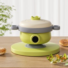 新款恆溫嬰兒輔食碗寶寶專用注水保溫碗家用便攜注水保溫高清屏顯, 1個, 綠色(無屏顯):如圖所示