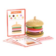 TOOKY 원목 탑쌓기 햄버거 844 유아 아기 블록 놀이 아동 도형, 1개