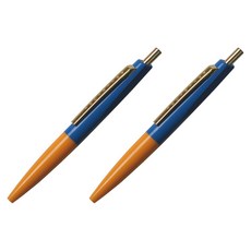 안테릭 미니 유성 볼펜 0.5mm BP10, 다뉴브 블루 + 퓨어 오렌지, 2개
