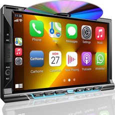 더블 딘 카 스테레오CDDVD 플레이어 포함 애플 카플레이안드로이드 오토 7인치 더블 딘 라디오백업 카메라 포함 미러 링크 블루투스 AM FM 라디오 수신기 SWC 서브우퍼 U, Style-A