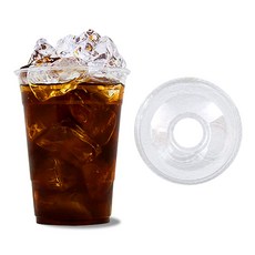 투고팩토리 테이크아웃 아이스컵 92파이 16온스+돔 뚜껑 세트 커피컵 PET, 1000세트, 470ml