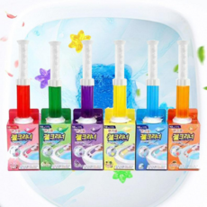 1+5플라워주사기 변기세정제 젤 크리너 방향제 탈취제 스템프 젤리꽃세정제 kc인증 6개향세트, 6개, 37g